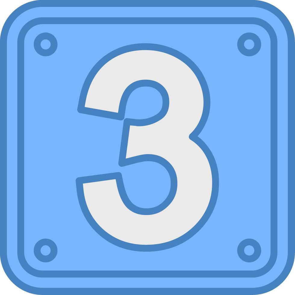 Number 3 Elegant App Emblem vector