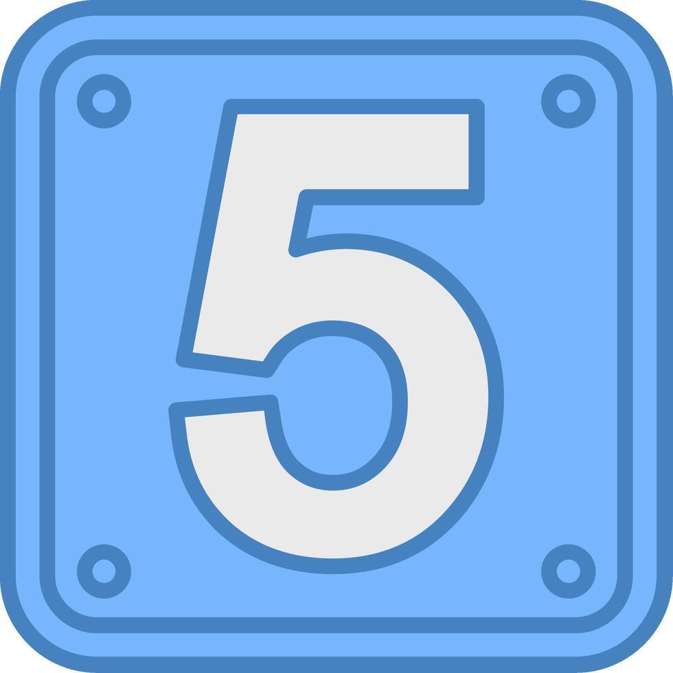 Number 5 Monotone Visual Mark vector