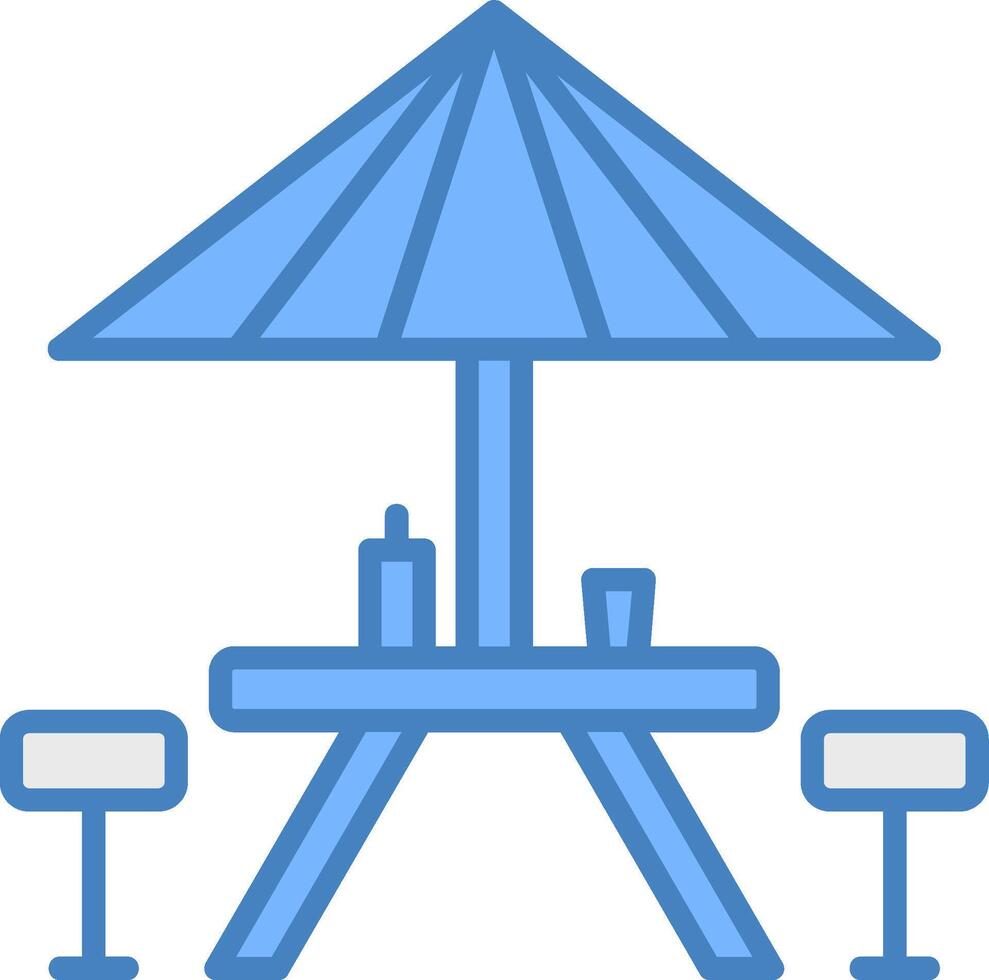 Picnic Table Flat Design Token vector