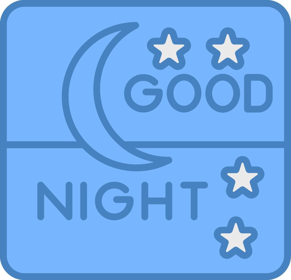 Good Night Solid Badge Object vector