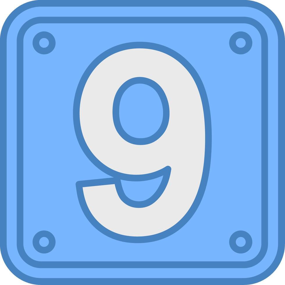 Number 9 Neon Badge Element vector
