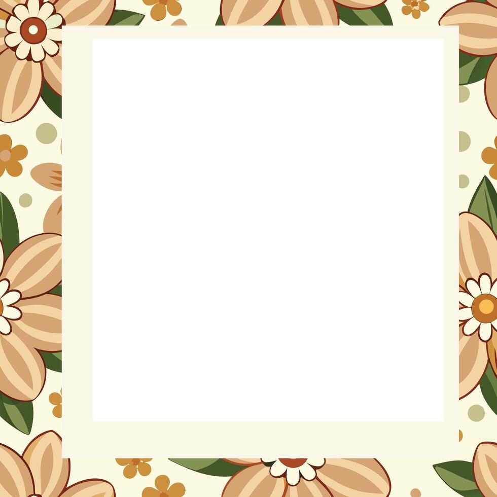 Photo frame floral frame with a blank white space for your text vector