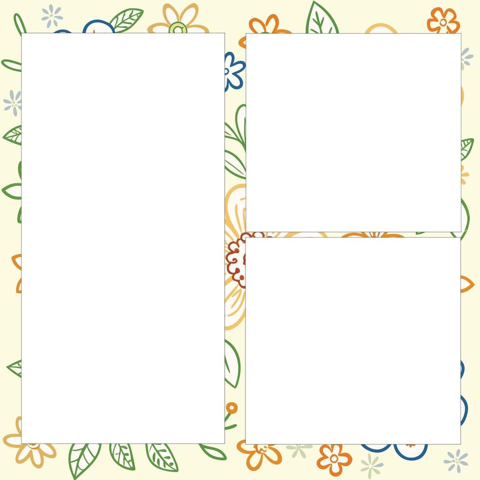 Photo frame a colorful floral design on a white background vector