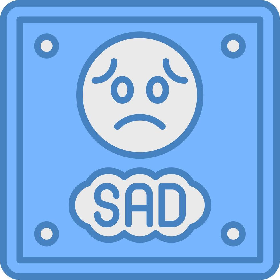 Sad Color Block Symbol vector