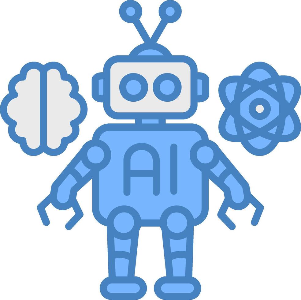 Robot Bright Tone Sketch vector