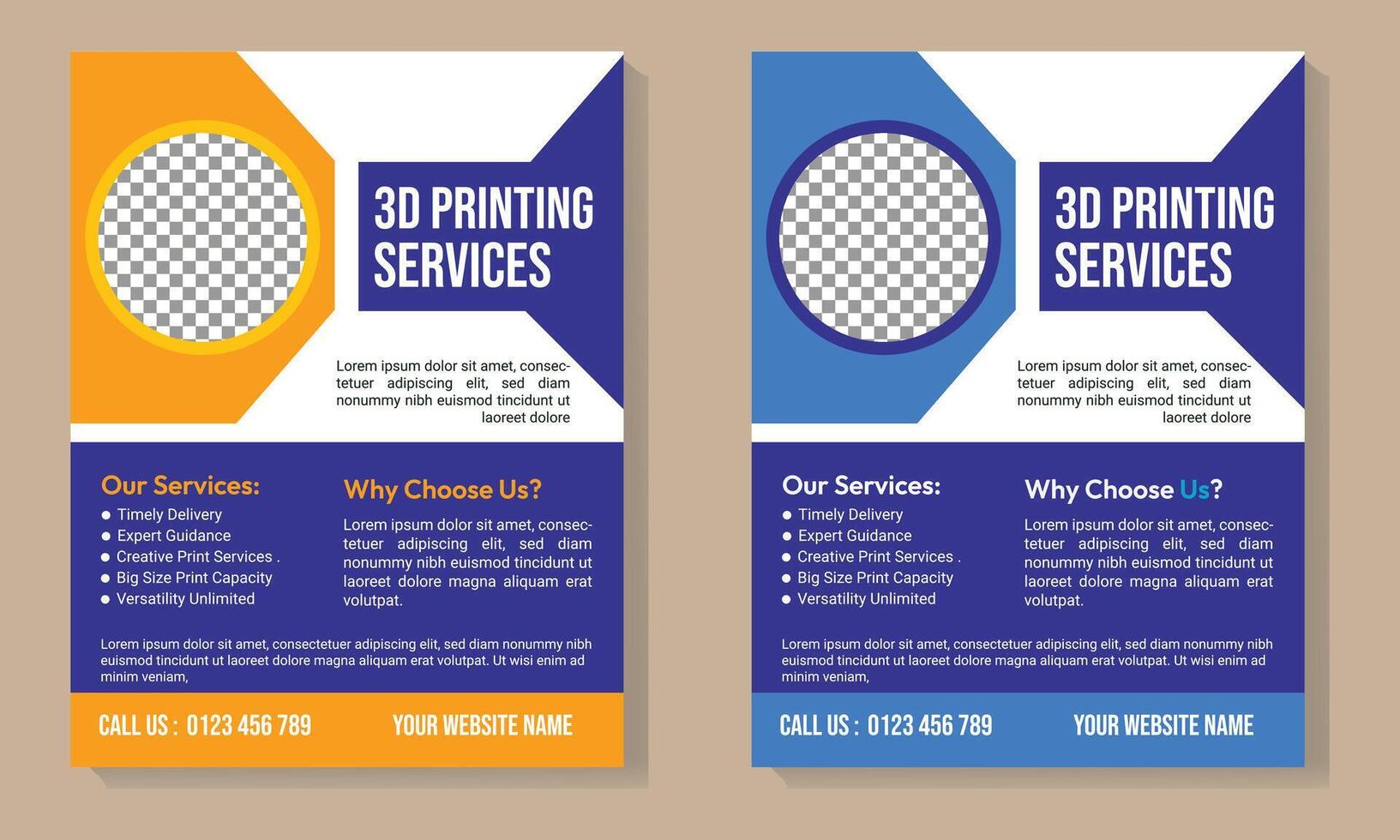 3d printing flyer design template vector