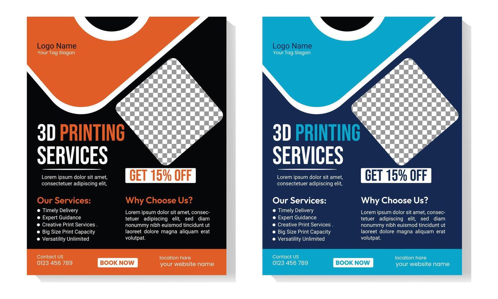 3d printing flyer design free vector