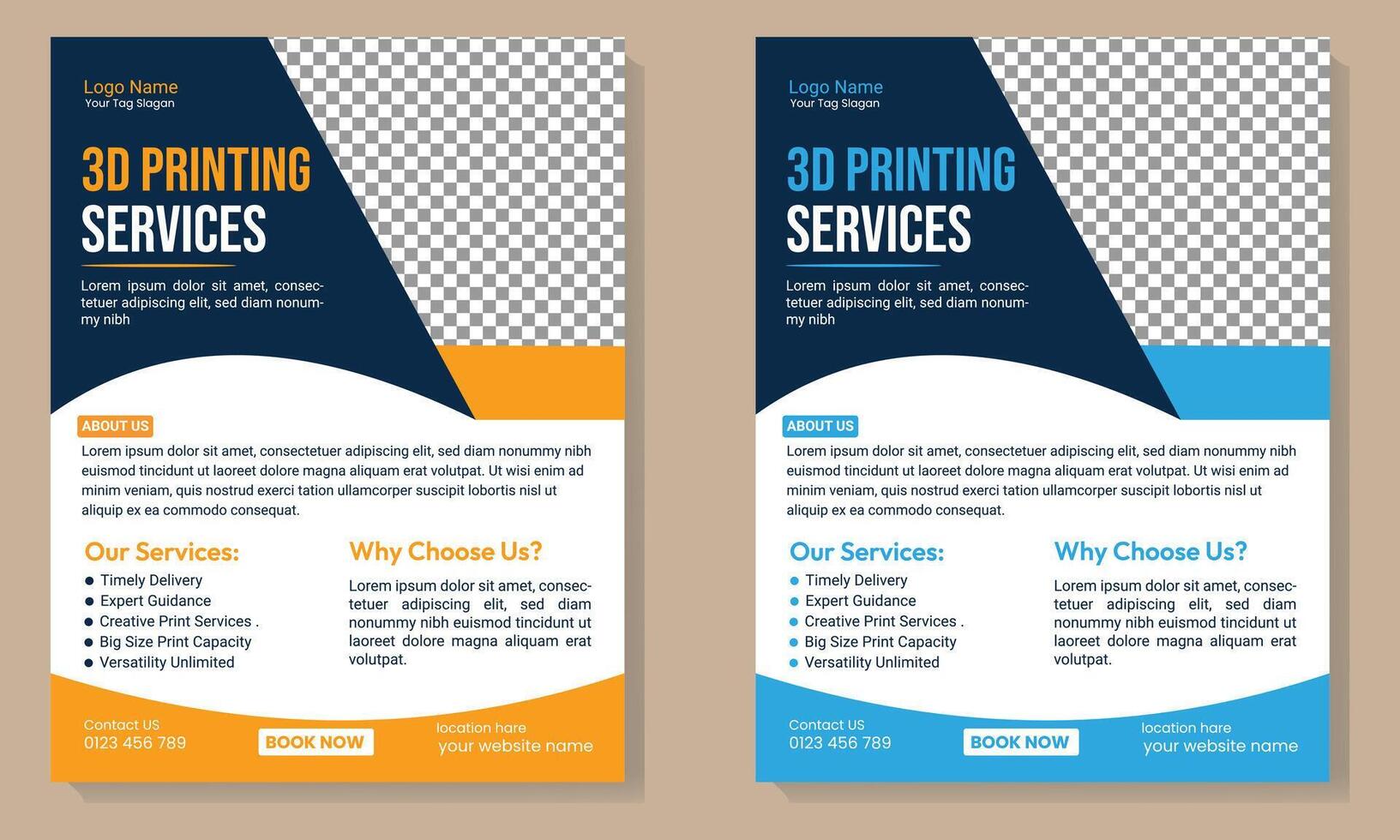 3d printing poster template vector