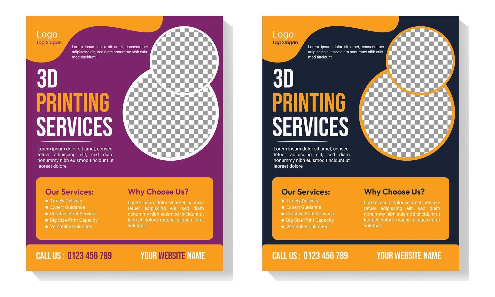 3d printing flyer design vector