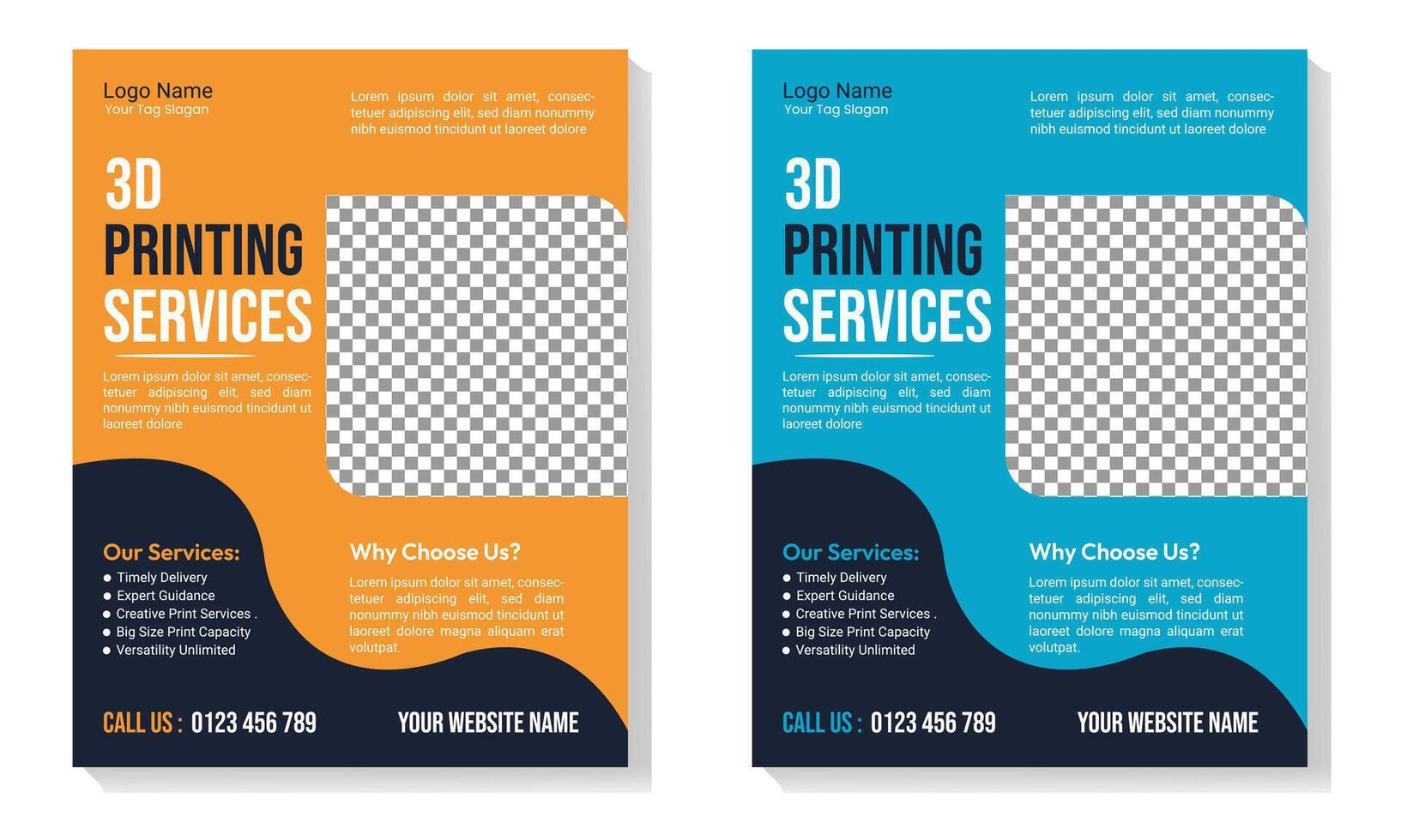 3d printing flyer vector