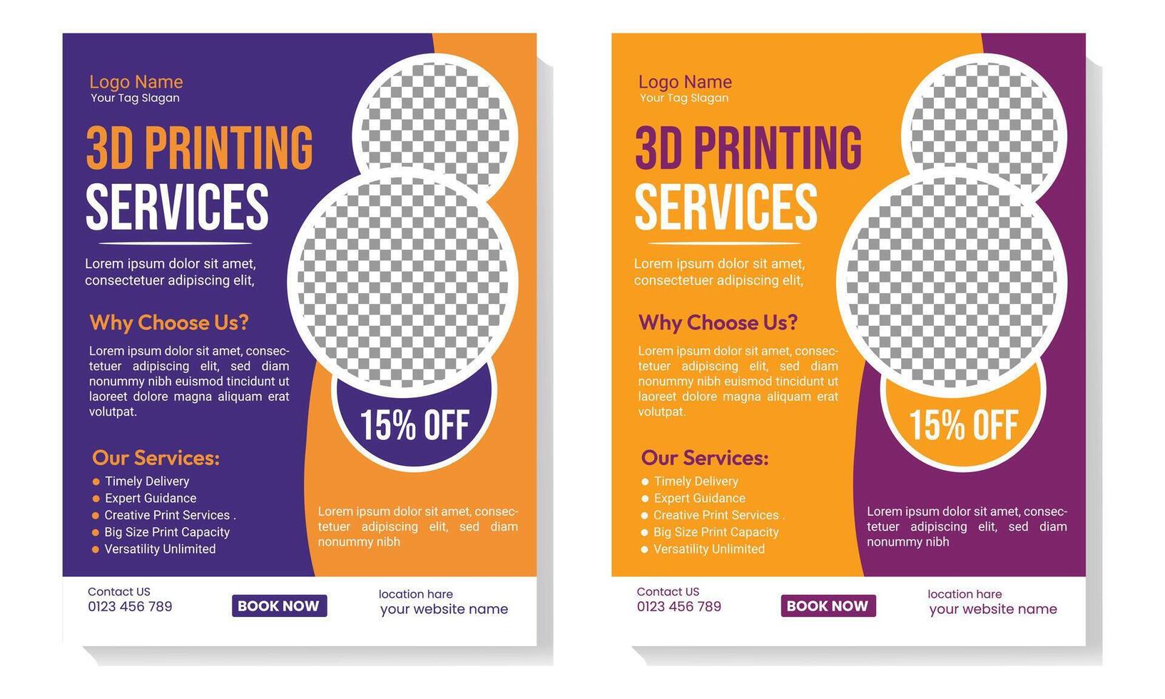 3d printing flyer design template free vector