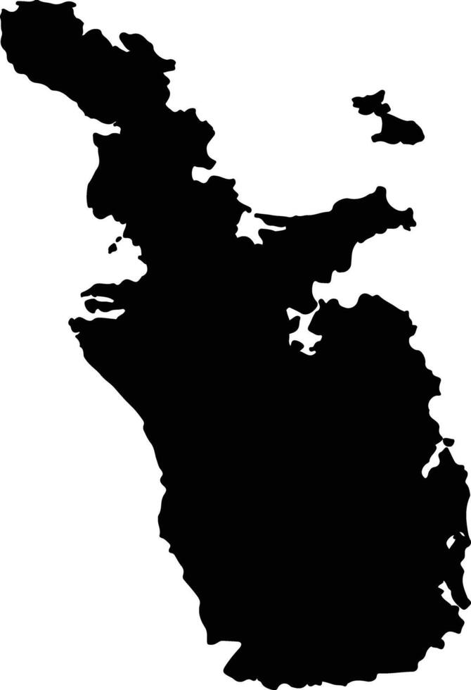 Thames Coromandel District New Zealand silhouette map vector