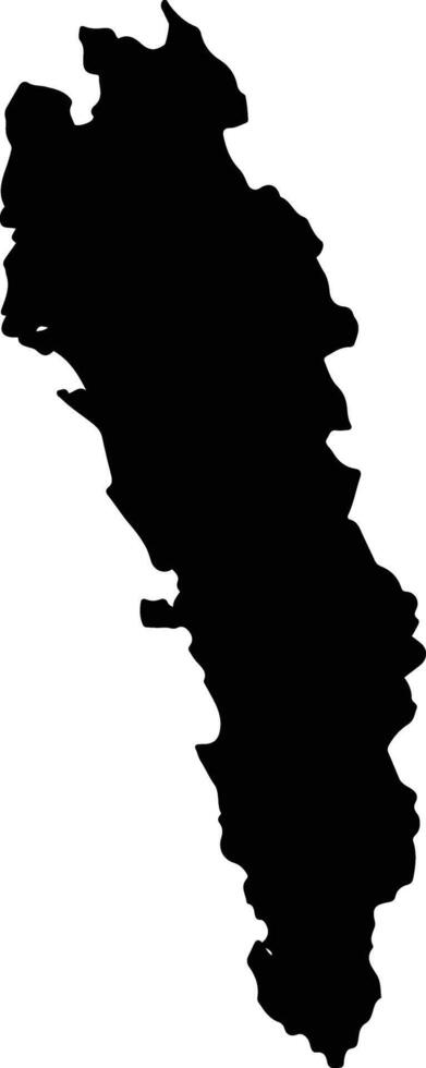 Thandwe Myanmar silhouette map vector