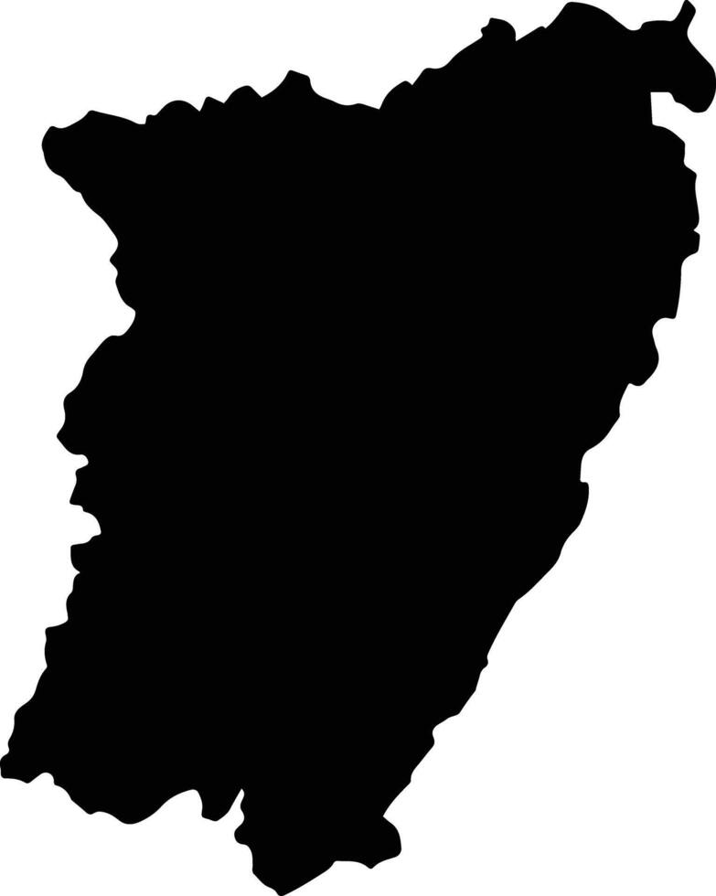 Theni India silhouette map vector