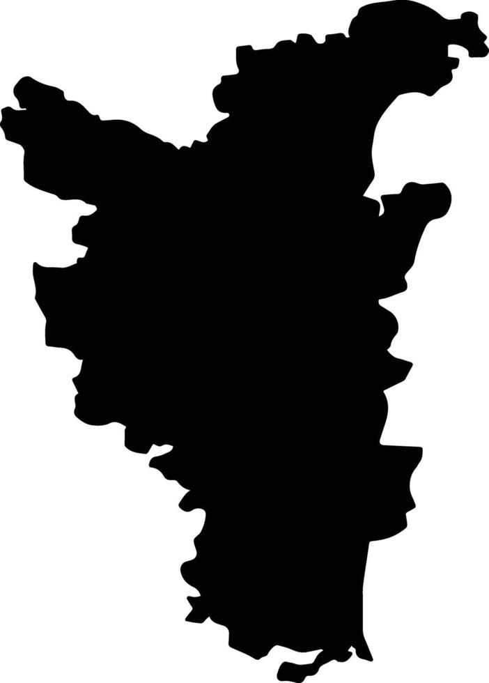 Thiruvarur India silhouette map vector