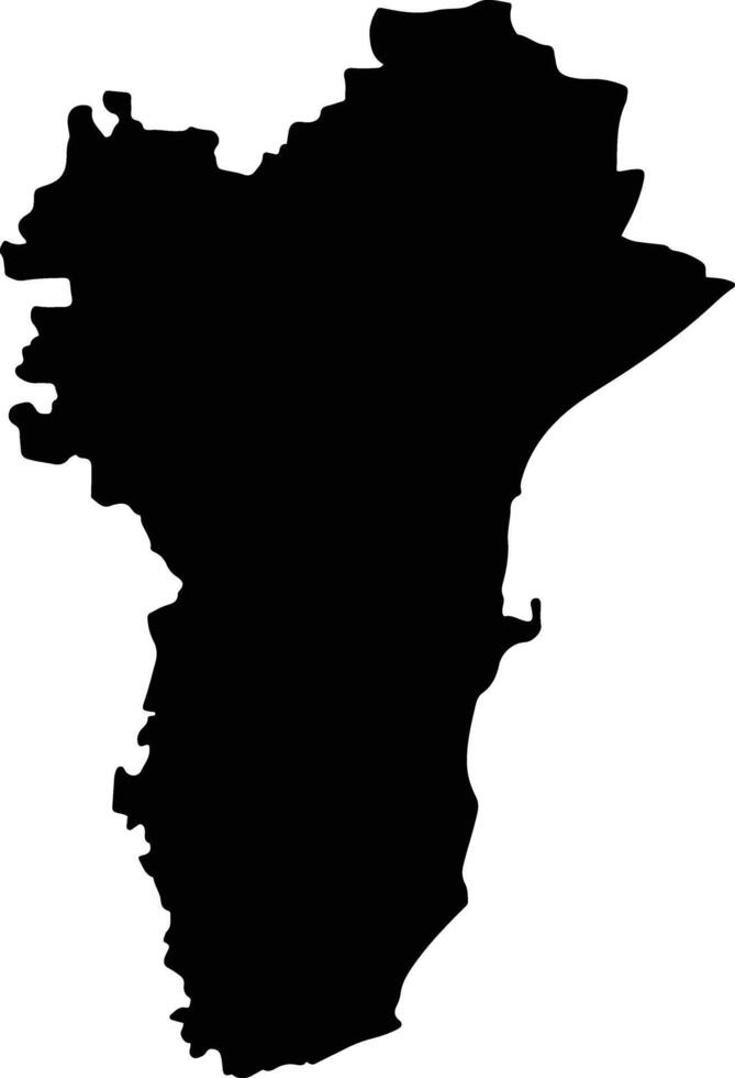 Thoothukkudi India silhouette map vector