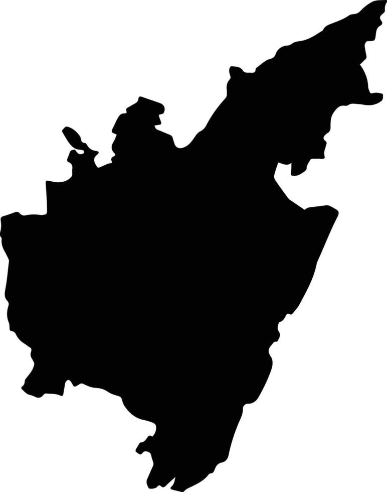 Tirupathur India silhouette map vector