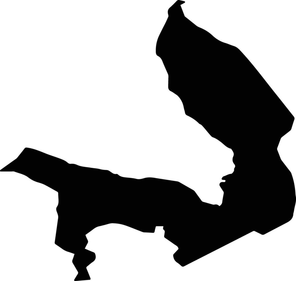 Tivat Municipality Montenegro silhouette map vector