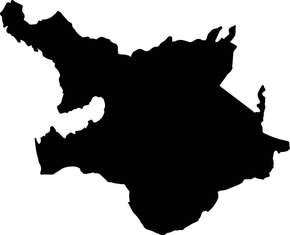 Toba Samosir Indonesia silhouette map vector