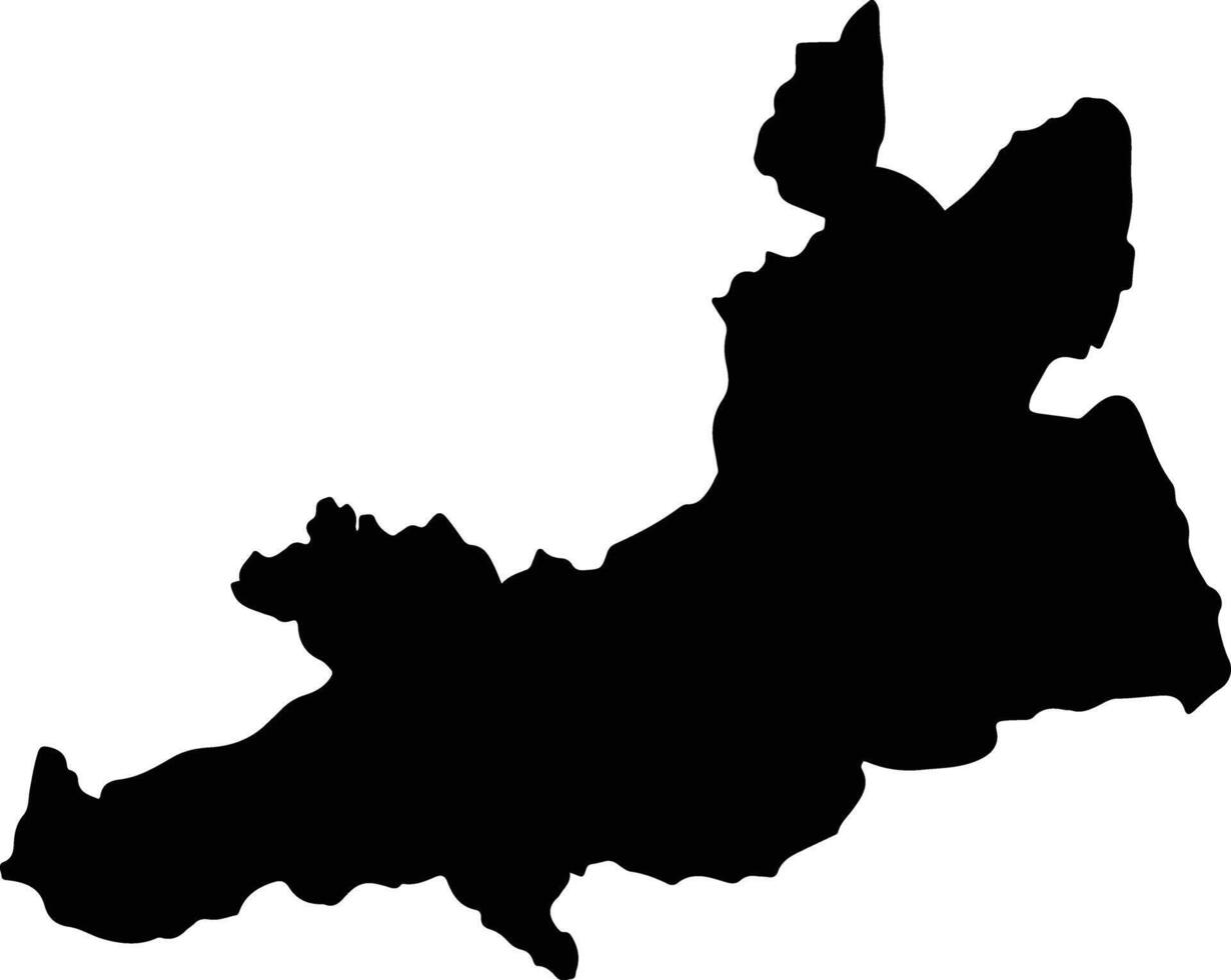 Tonkolili Sierra Leone silhouette map vector