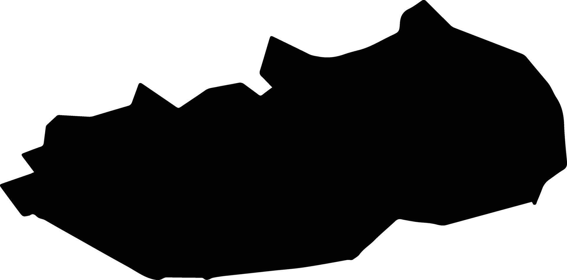 Trgoviste Municipality Serbia silhouette map vector