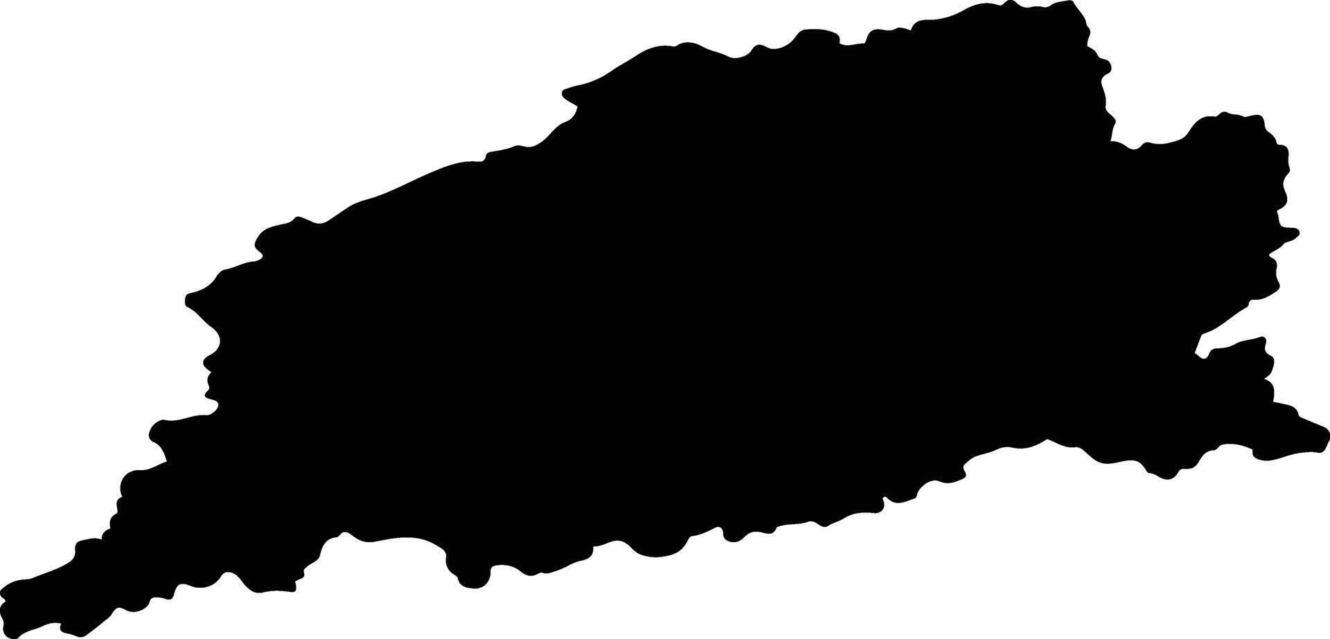 Tungiro Olyokminsky District Russia silhouette map vector