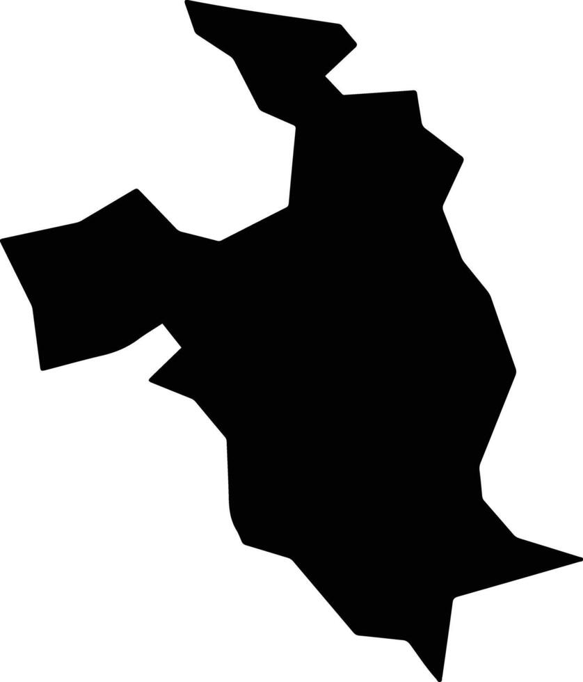 Ughelli South Nigeria silhouette map vector