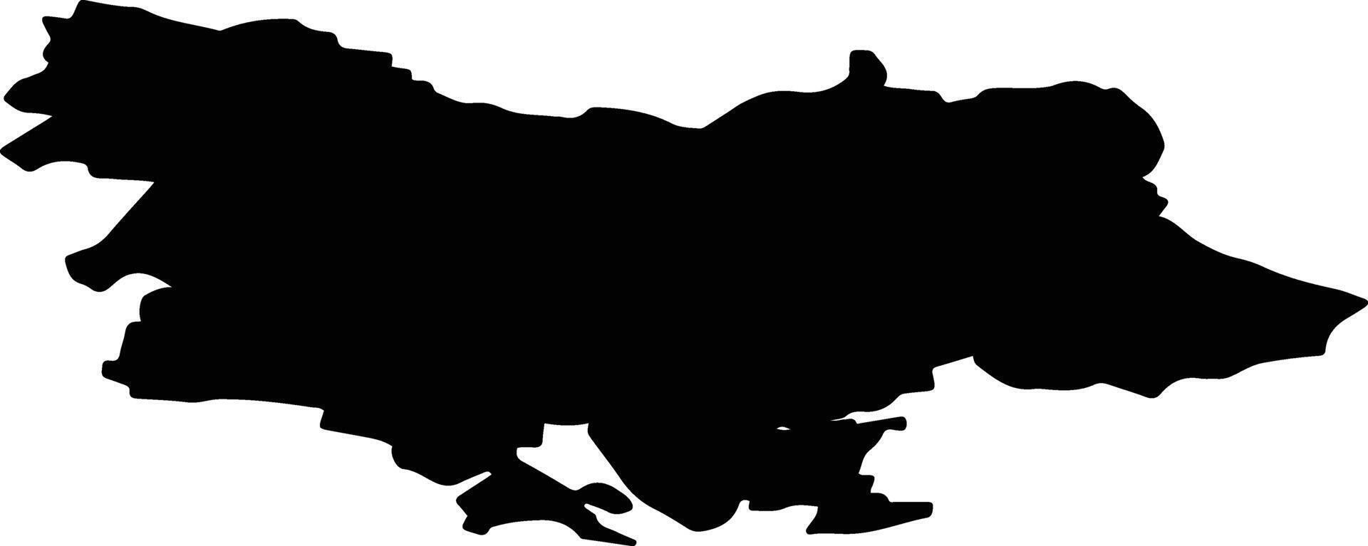 Uinsky District Russia silhouette map vector