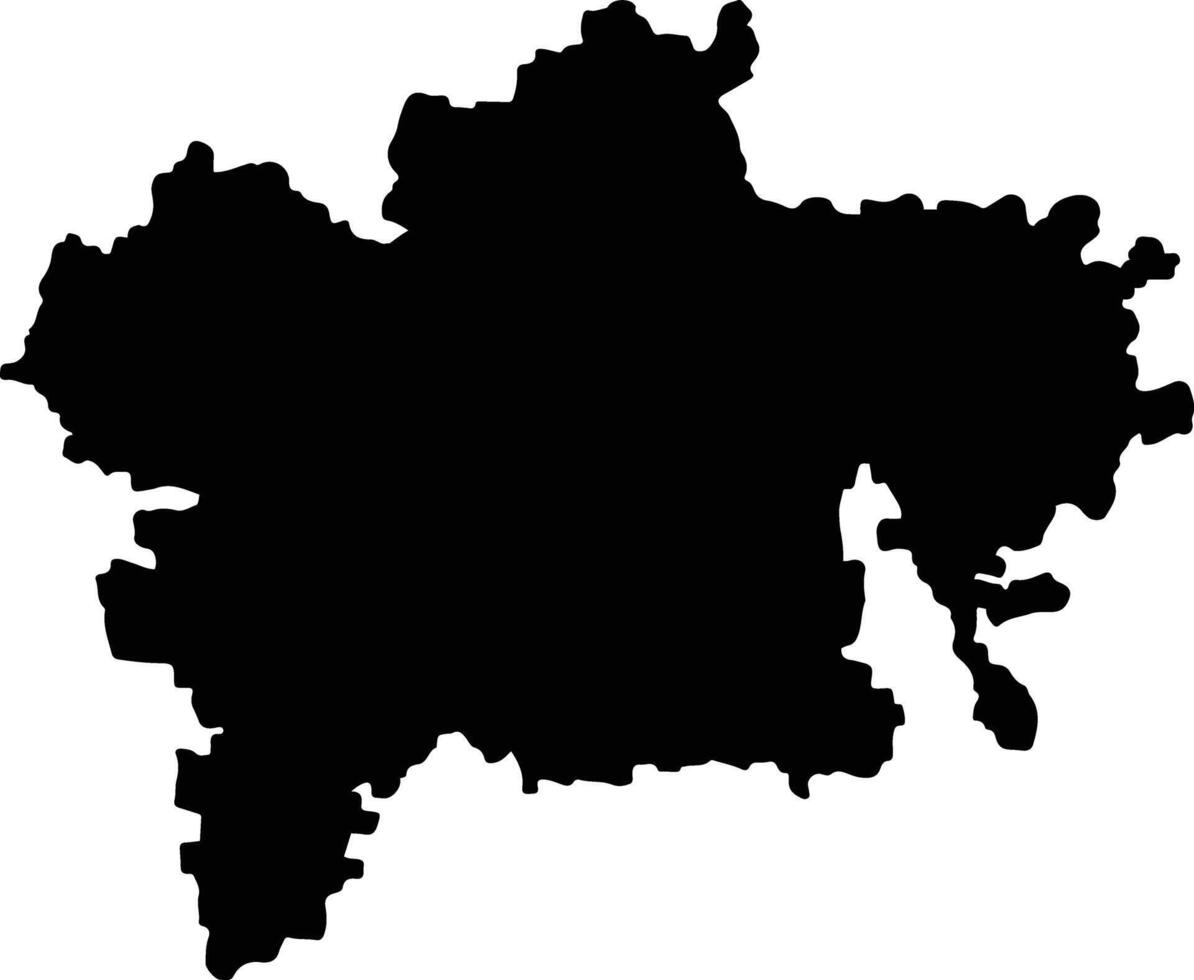 Ujjain India silhouette map vector