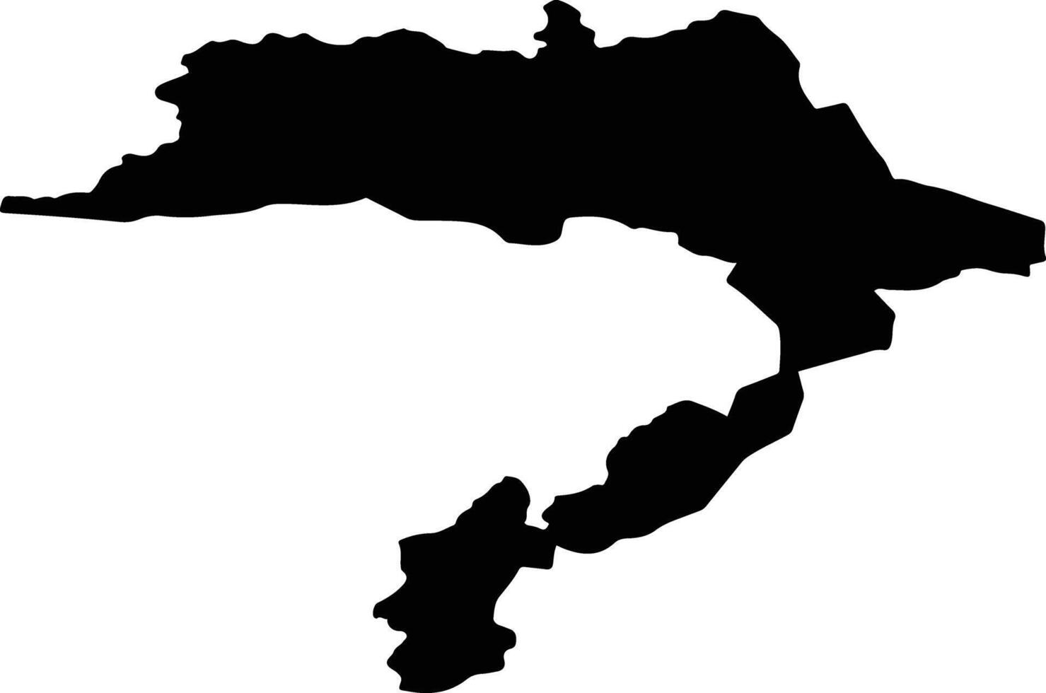 Ulaanxus Mongolia silhouette map vector