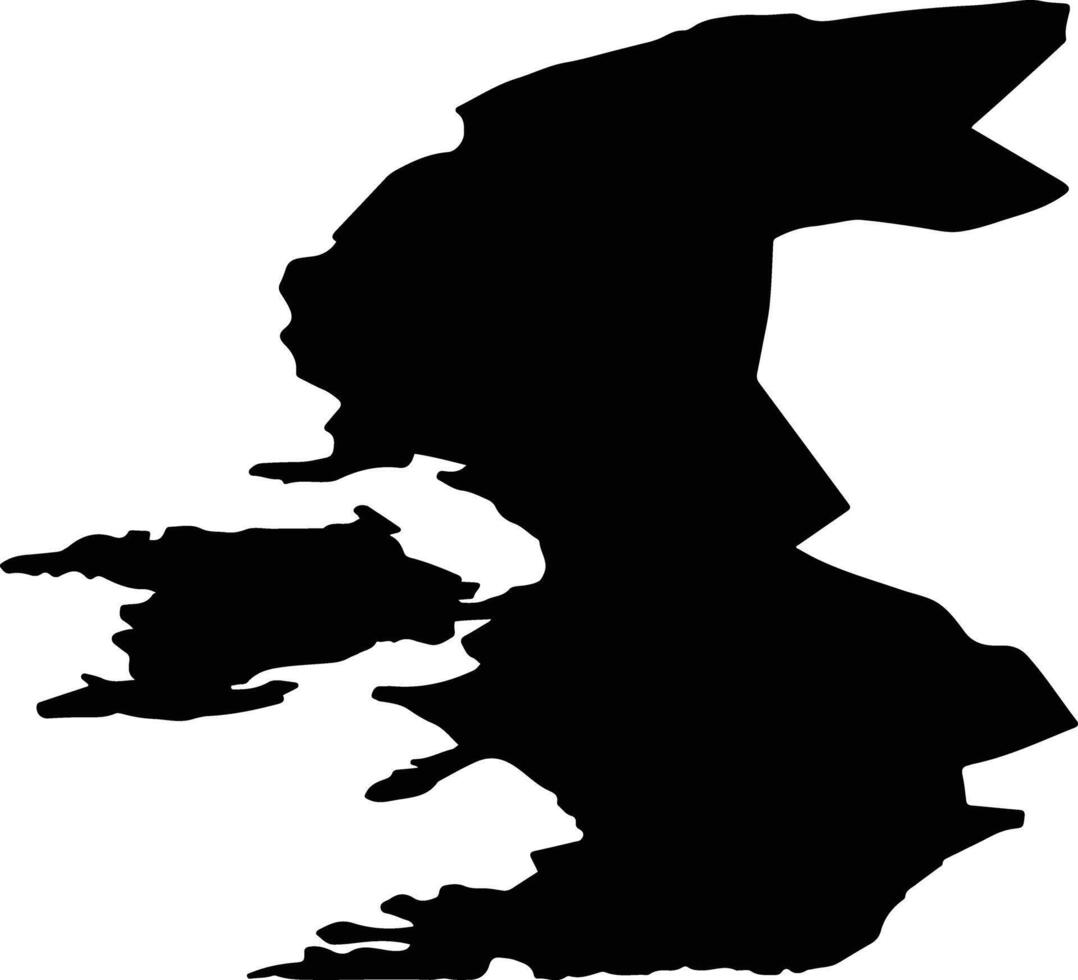 Ulstein nor Norway silhouette map vector