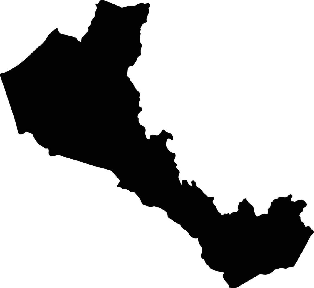 Upper Denkyira West Ghana silhouette map vector
