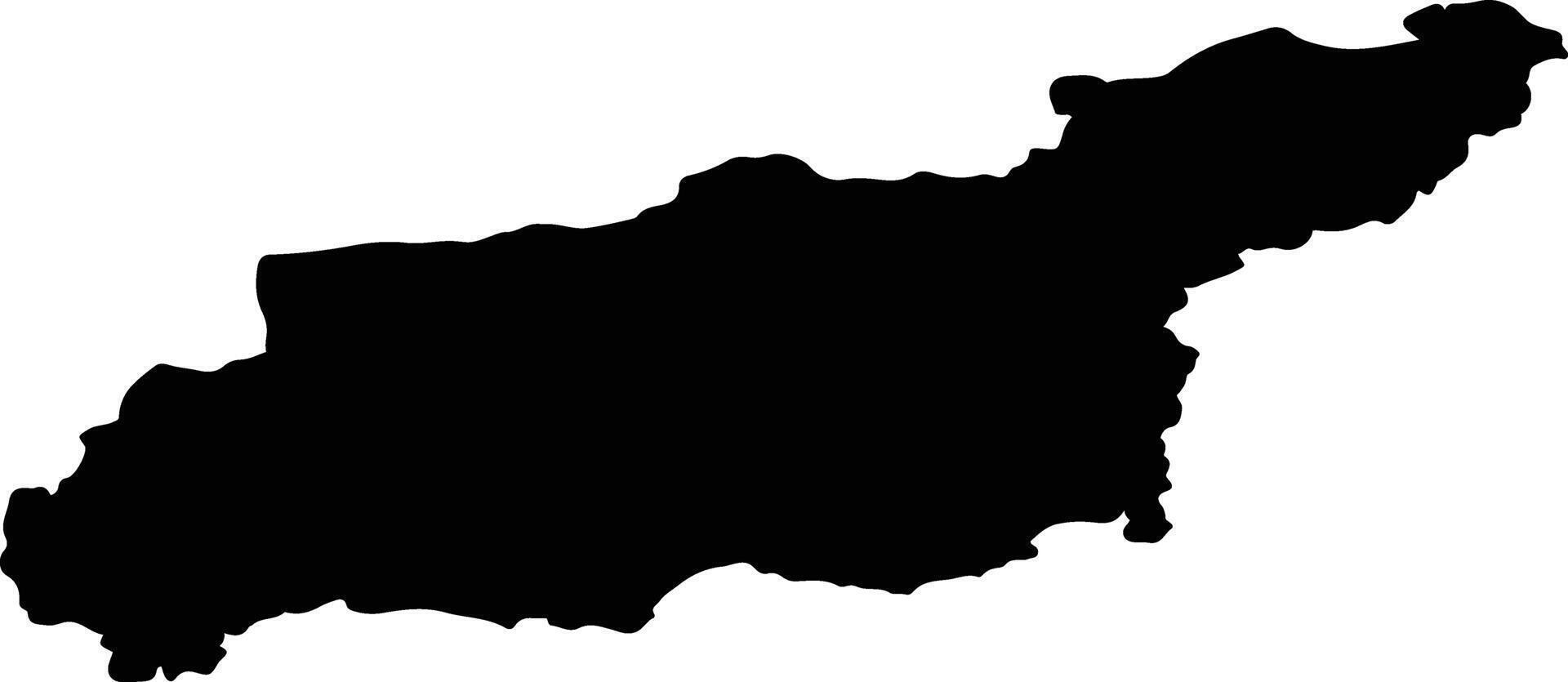 Ust Maysky Ulus Russia silhouette map vector