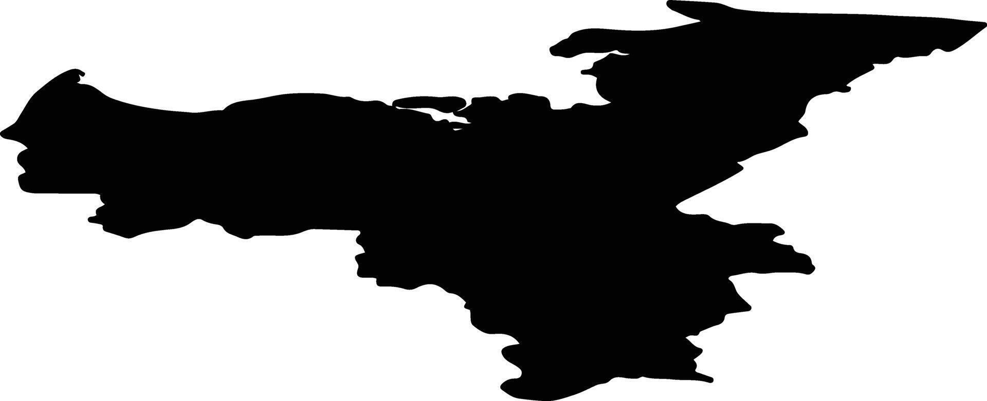 Ust Yansky Ulus Russia silhouette map vector