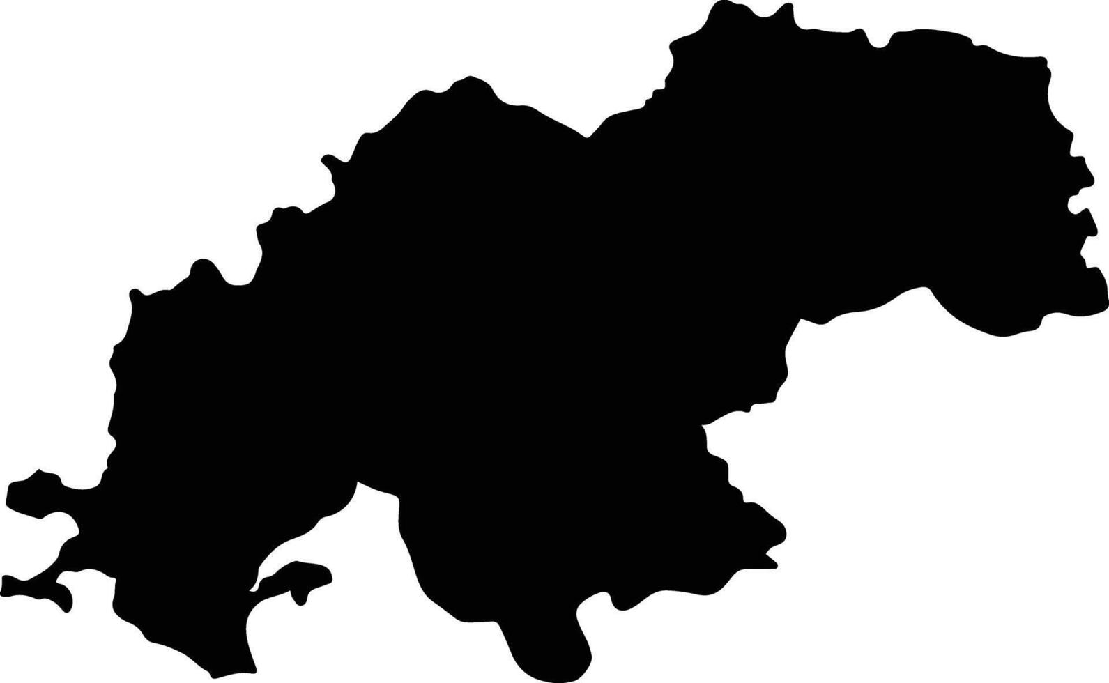 Uttar Bastar Kanker India silhouette map vector