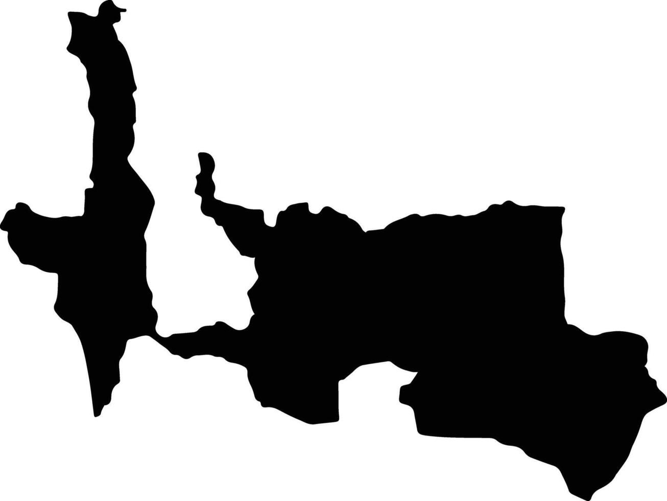 Uyui Tanzania silhouette map vector