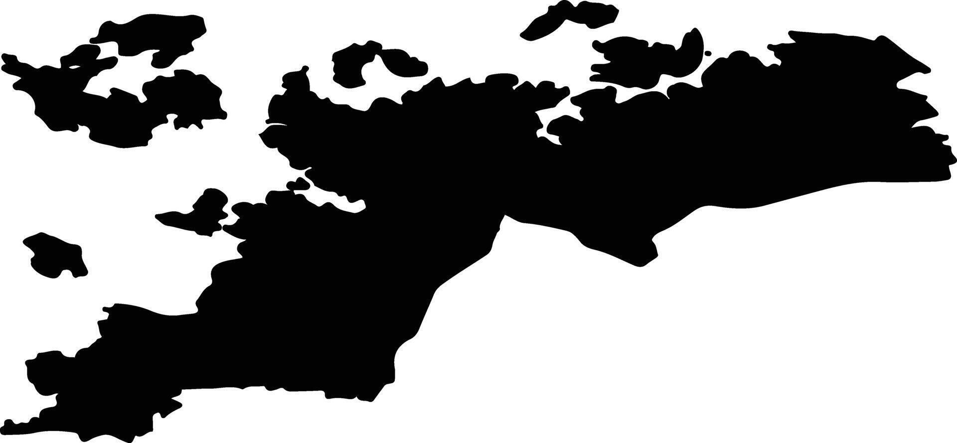 Vaasa sub region Finland silhouette map vector