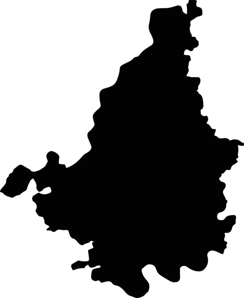Vadodara India silhouette map vector