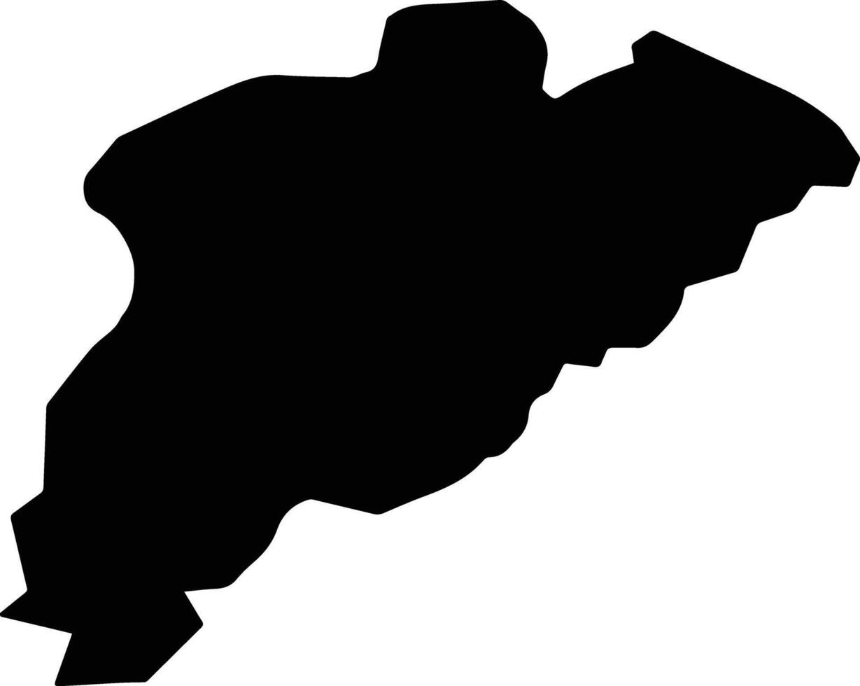 Vahdat District Tajikistan silhouette map vector