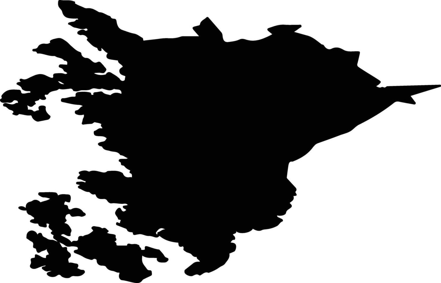 Vakka Suomen seutukunta Finland silhouette map vector