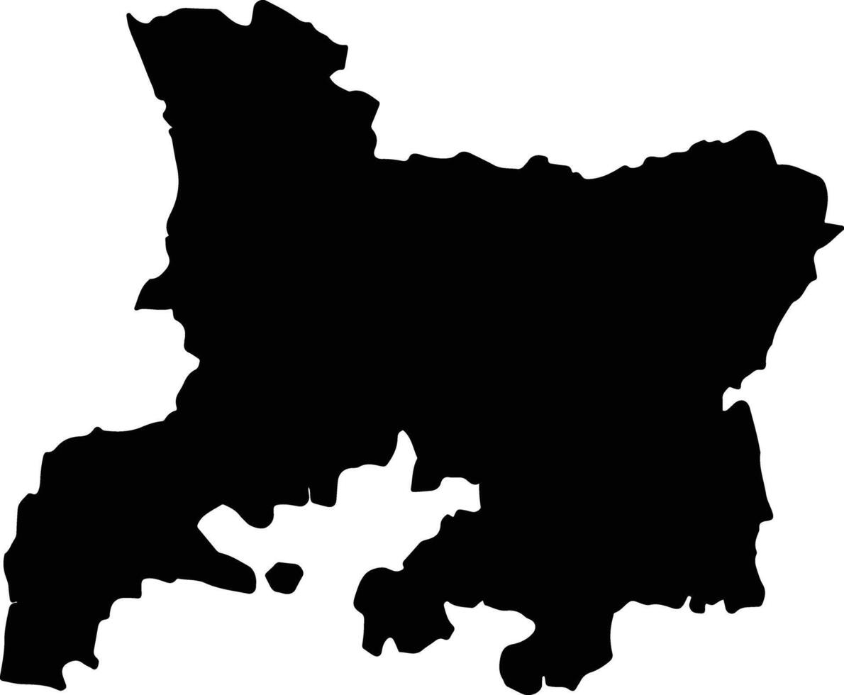 Valsad India silhouette map vector
