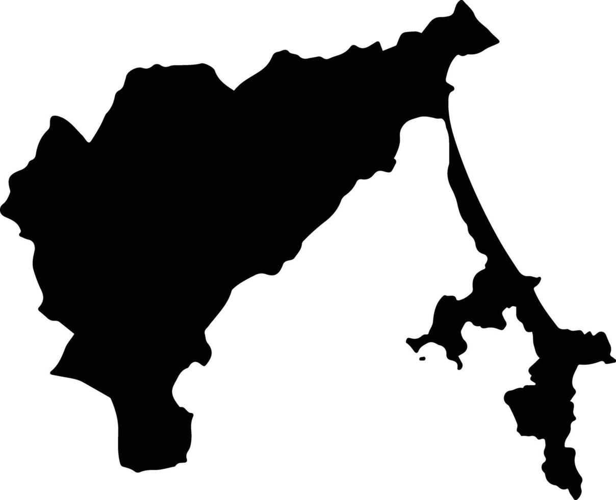 Van Ninh Vietnam silhouette map vector