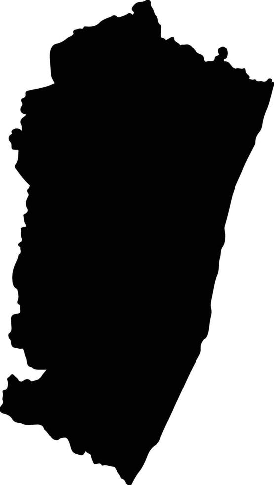 Vangaindrano Madagascar silhouette map vector