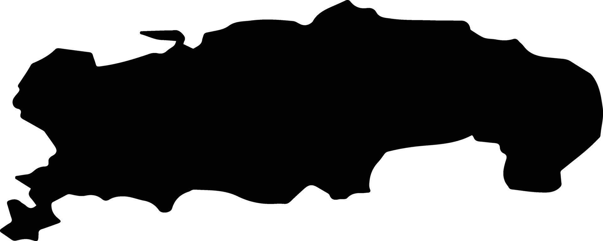 Verkhnelandekhovsky District Russia silhouette map vector
