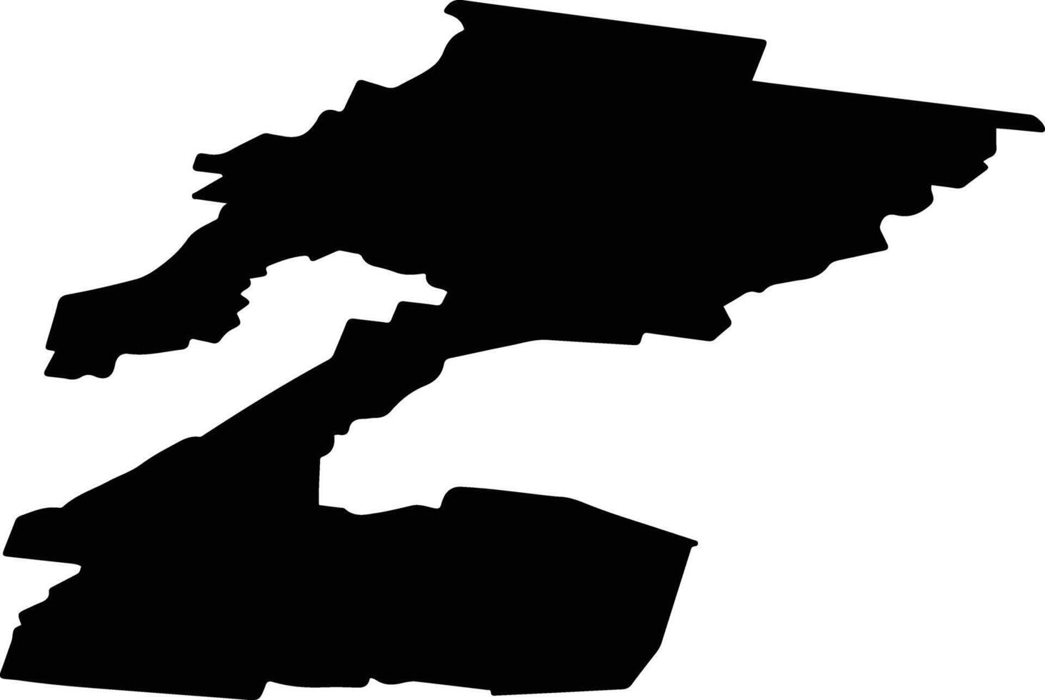 Verkhnesaldinsky Urban Okrug Russia silhouette map vector