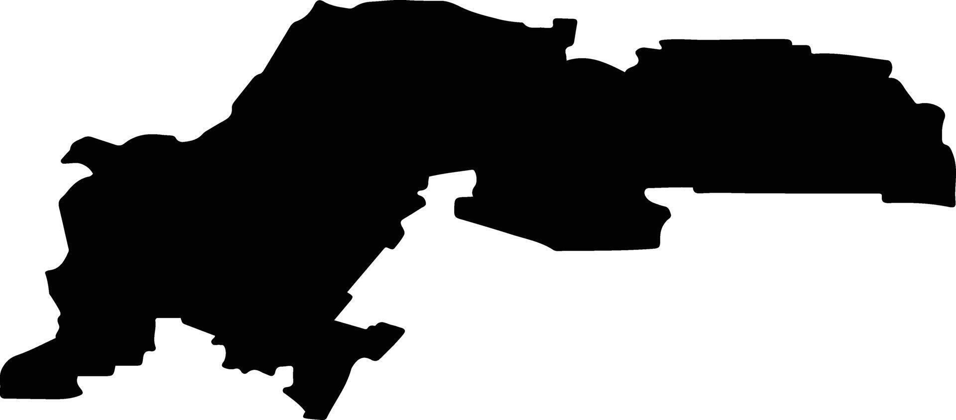 Verkhneuralsky District Russia silhouette map vector