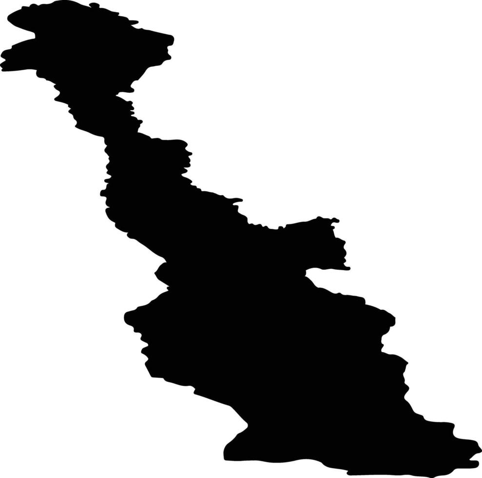 Verkhnevilyuysky Ulus Russia silhouette map vector