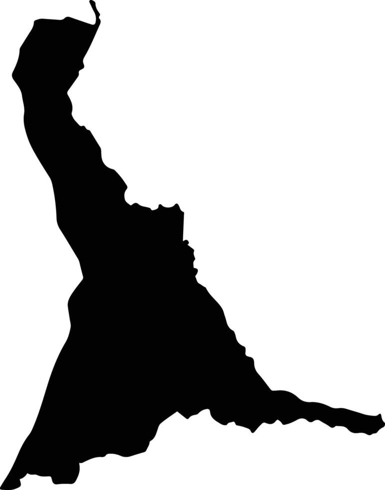 VI 7 Upper Corentyne Guyana silhouette map vector