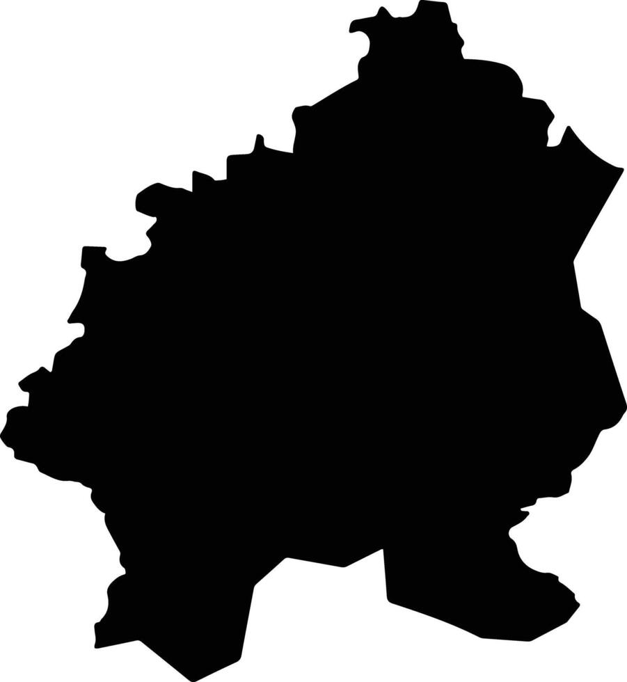 Vikarabad India silhouette map vector