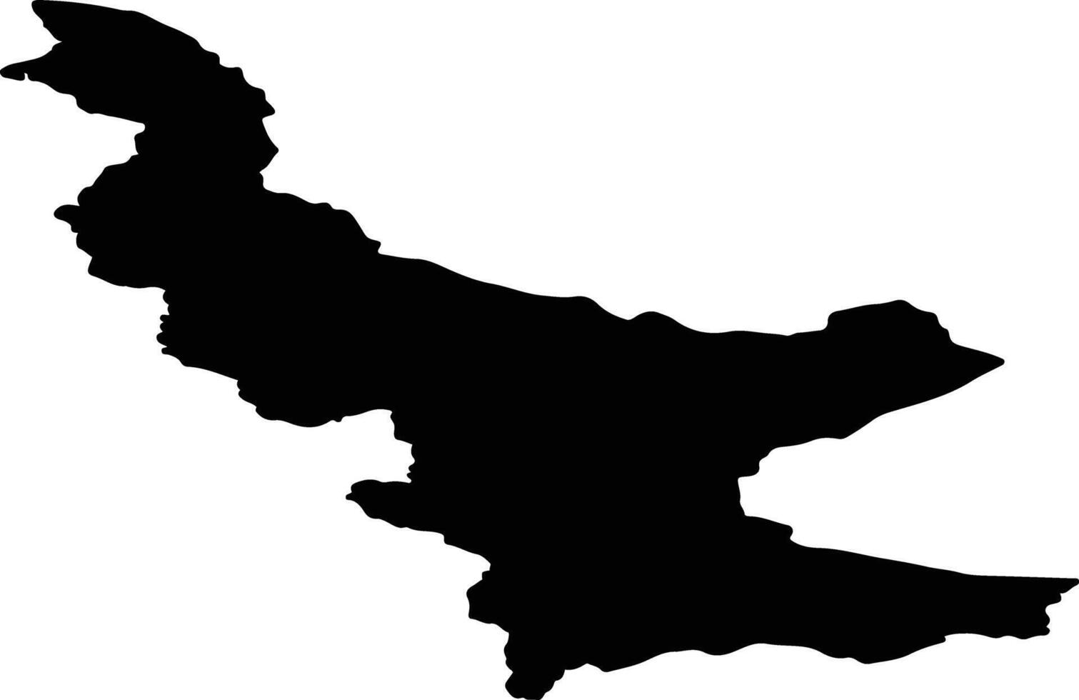 Vilyuysky Ulus Russia silhouette map vector